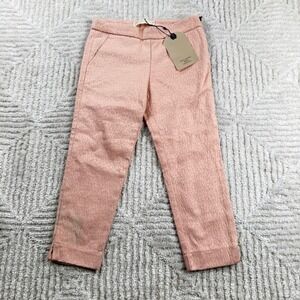 Zara Girls Pink Textured Cropped Pants 4/5 Soft Collection Coquette Girly Kids